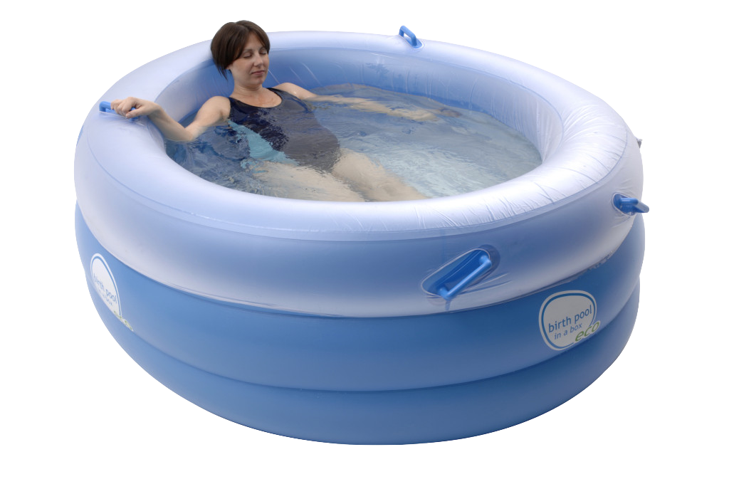 Frau im Geburtspool — Wassergeburt zu Hause